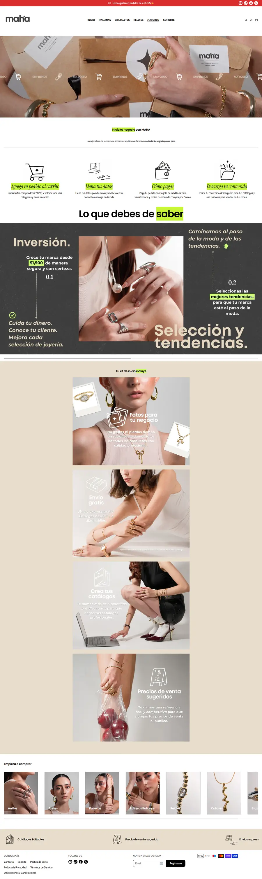 Wholesale (mayoreo) page