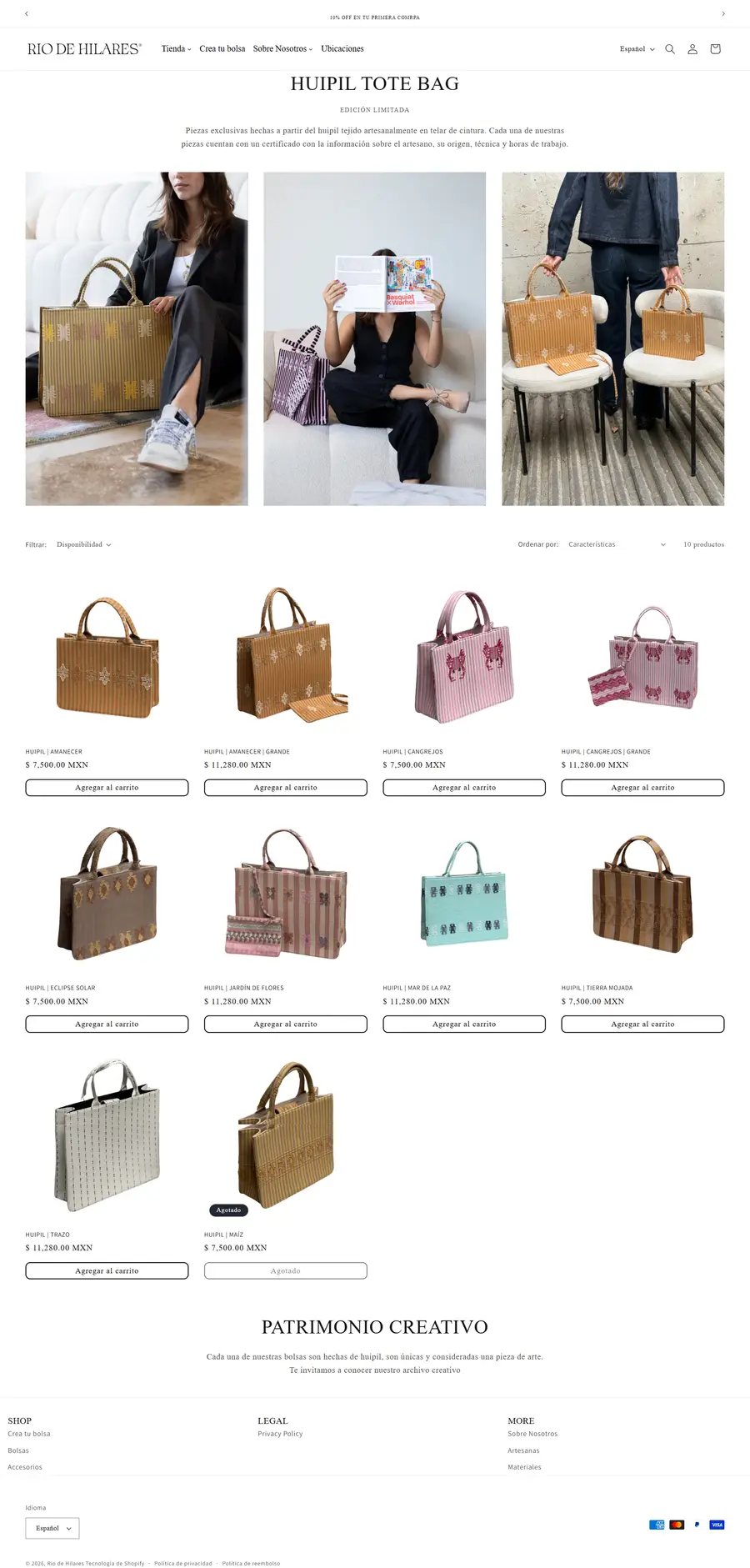 Collection page